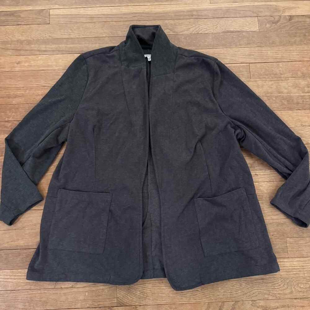 Maurices Women's Charcoal Grey Ponte Cardigan Blazer - 2X b71